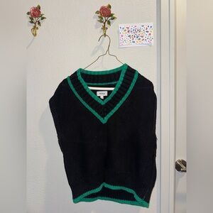 Pistola Black and Green V-Neck Sweater
